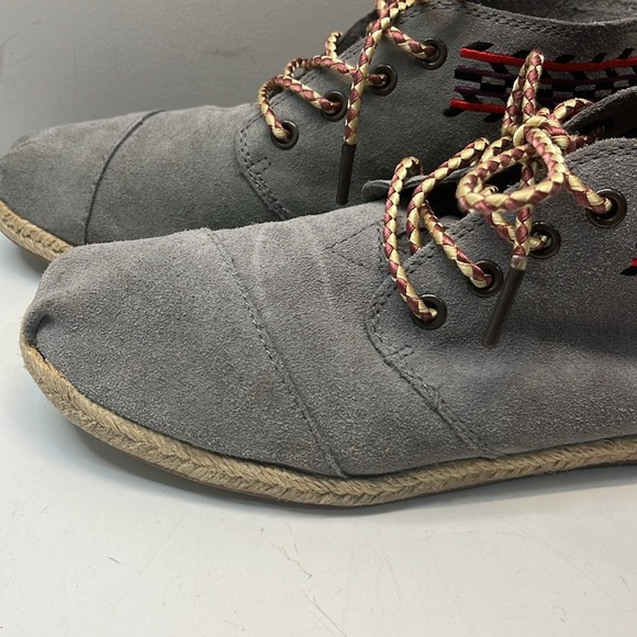 Toms Sand Alarco Desert Boots Boho Chukka Botas Aztec Grey Lace Up, size 8.5 - Picture 4 of 12